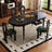 Solid Wood Oak black Dining Table-107560763