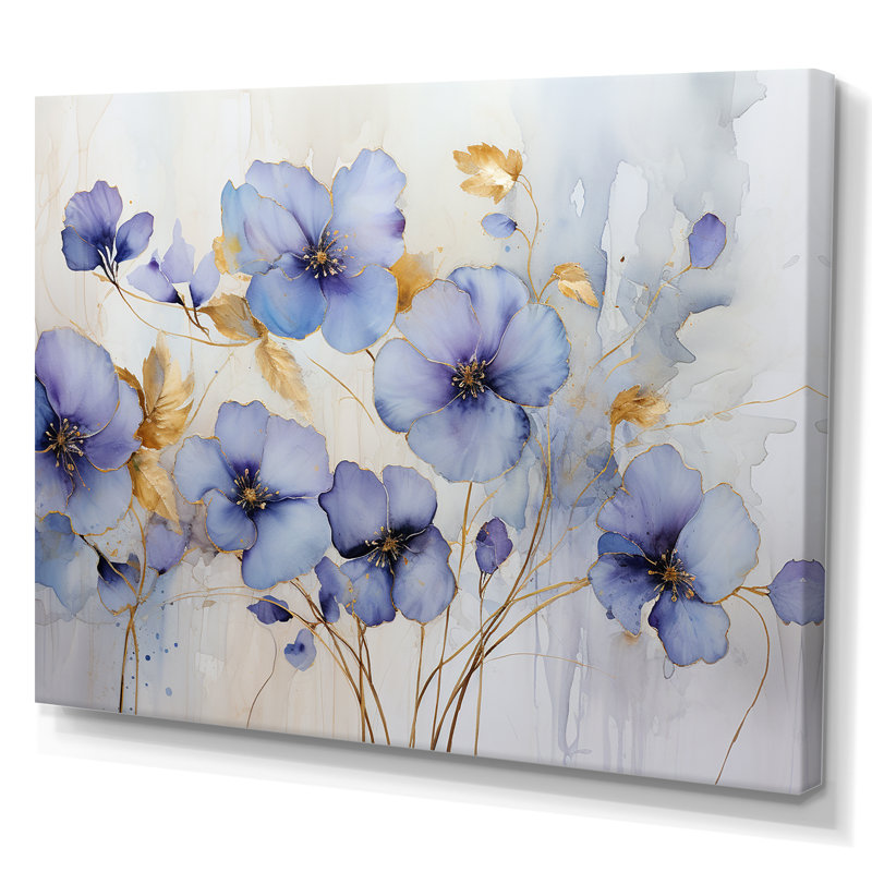 «Mauve» orné de prairies violettes ornées sur toile, H 12 po x l 20 po x P 1 po, Toile tendue