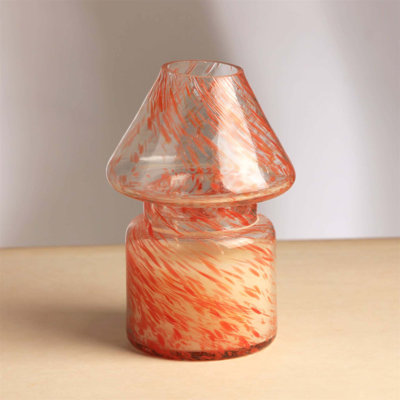 Dreamy Splutter Scented Wax Candle with Orange Fragrance, Handmade Glass Vessel, Long-Lasting Soy Wax Blend