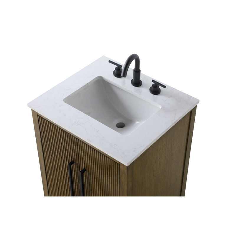 24 inch Single Bathroom Vanity, Hazel Oak