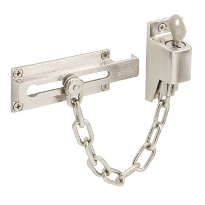Garde-porte à chaîne à clé Prime-Line, fabrication en acier et moulé sous pression (paquet unique)