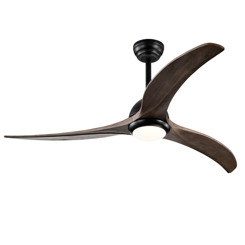 52" Ceiling Fan, Matte Black, Brown