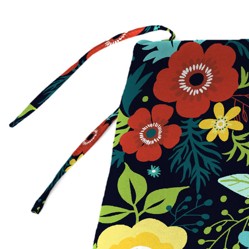 Indoor/Outdoor Bench Cushion, Black Floral