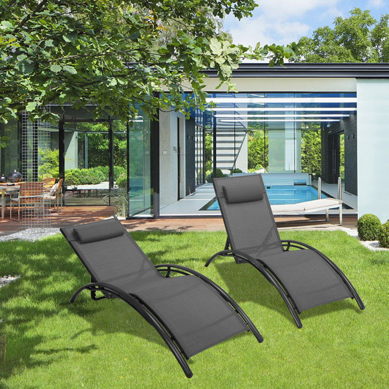 Abass Outdoor Chaise Lounge, Gray