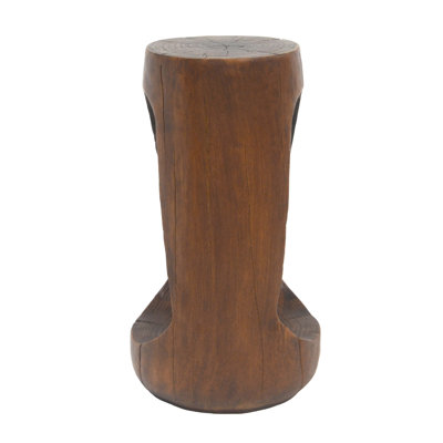 Outdoor Side Table,Hollow Design End Table,Patio Garden Stool Table,Decorative Accent Table for Patio Balcony Beach Pool Side,Lightweight Concrete,Wood Like Texture