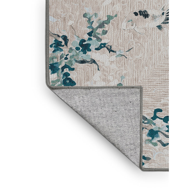 Machine Washable Gray Area Rug, Square 6'