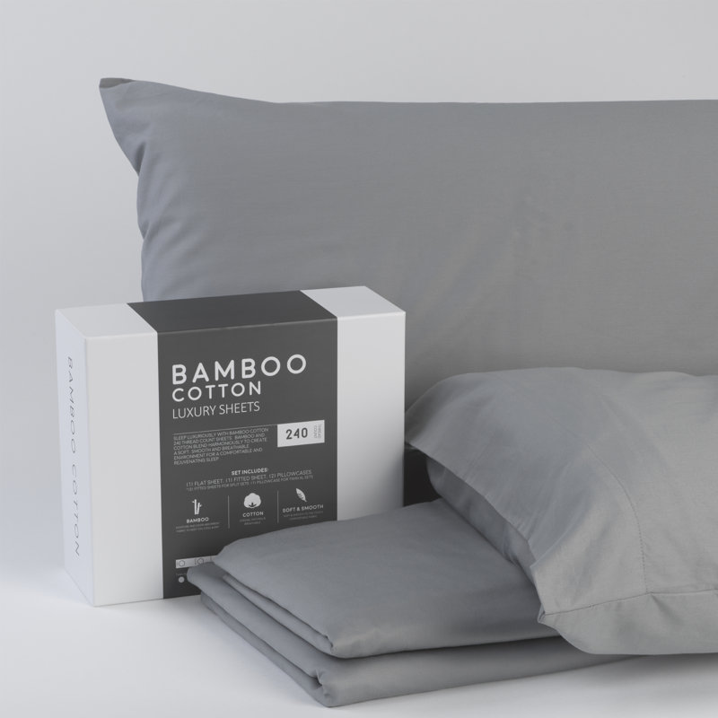 Sheet Set, Full Sheet Set, White/Charcoal