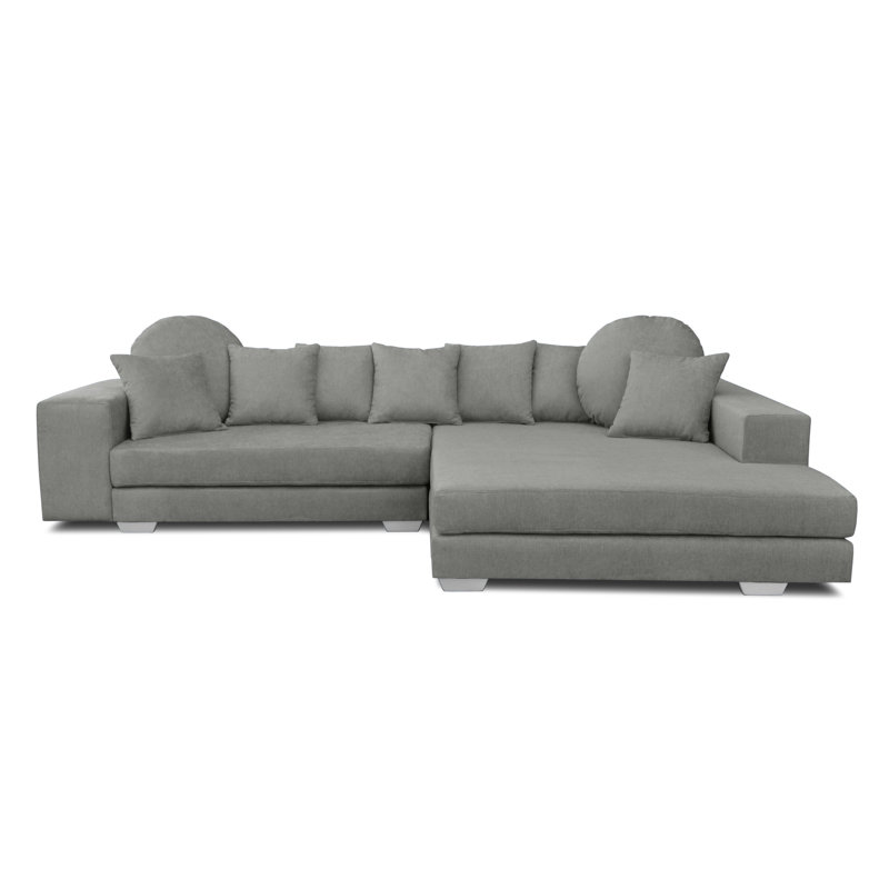 Karla 3 Seater Sofa & Chaise, Right, Grey