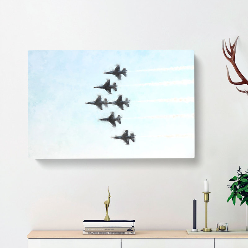 U.S. Air Force Thunderbird Jets - Wrapped Canvas, 50cm H x 76cm W x 3cm D