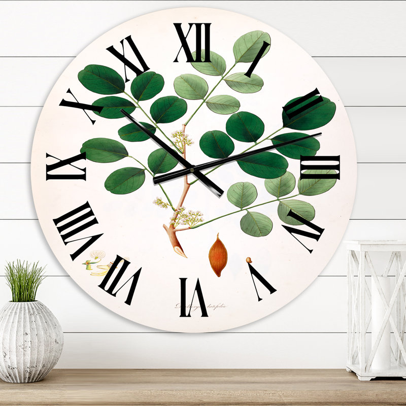 Horloge murale rétro Vintage Plant Life, Surdimensionné
