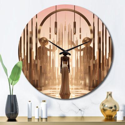 Art Nouveau Lady of the Night - Fashion Woman Wall Clock
