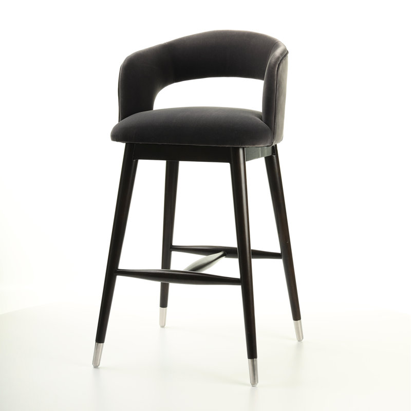 Delsur Upholstered Counter Stool with Solid Wood Frame