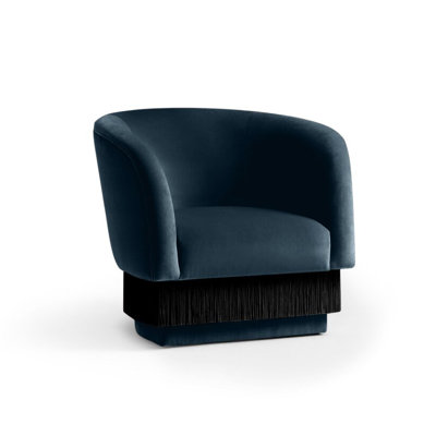 Fauteuil demi-tonneau en velours La Folie