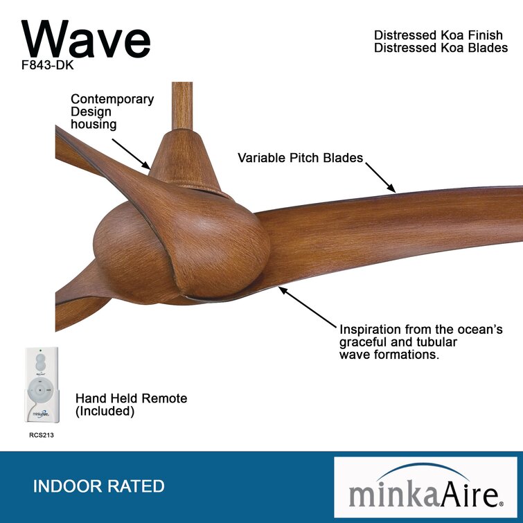 Minka Aire Wave 52'' Ceiling Fan with LED Lights  Reviews Wayfair
