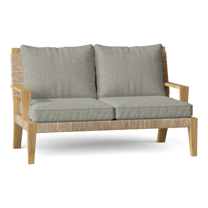 Hadley Outdoor 2 - Seat Loveseat, Hadley Natural Rope, Perigold Play Sage