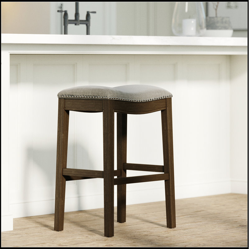 Sadie 31In. Tabouret de bar H Saddle, Tabouret de bar (siège d'une hauteur de 31 po), Chêne foncé