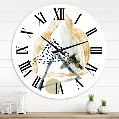 Horloge murale moderne paysage minimaliste des montagnes avec la lune I