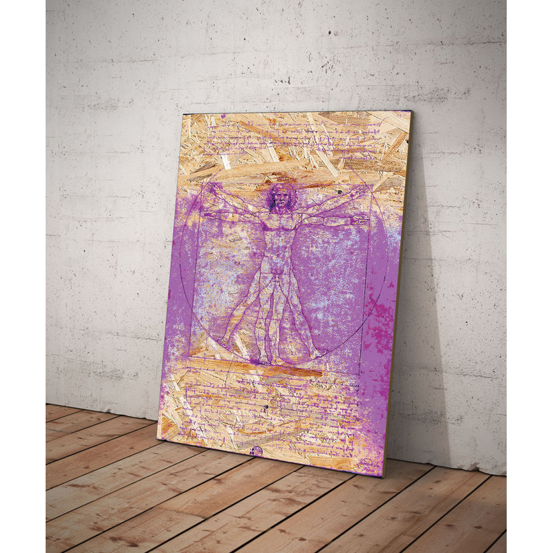 Vitruvian Man by Leonardo Da Vinci - No Frame Print on Wood