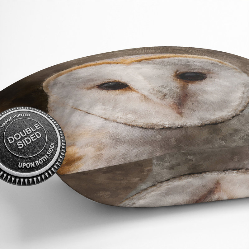 Barn Owl Vol.1 Painting Square Throw Cushion, 40cm W x 40cm D x 15cm D