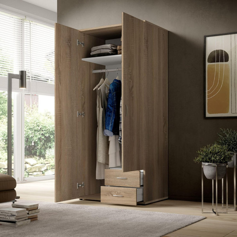 Sedney Manufactured Wood Wardrobe, Oak Sonoma