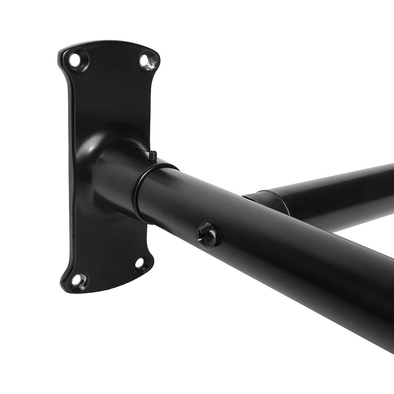 Aluminum 61" D-Shape Fixed Shower Curtain Rod, Black
