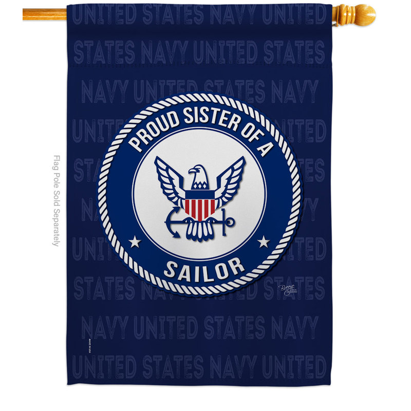 Drapeau de maison en polyester 40 x 28 po Proud Sister Sailor House