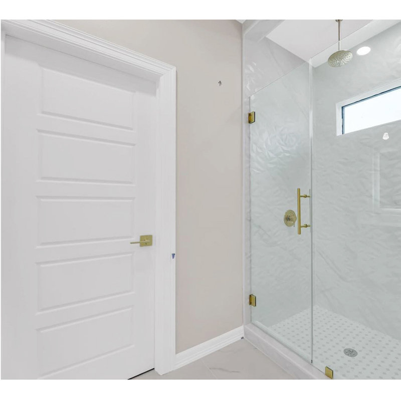 Porte intérieure traditionnelle stratifiée blanche à 5 panneaux avec ouverture à gauche et à droite, 29,75 po x 80 po, Droite