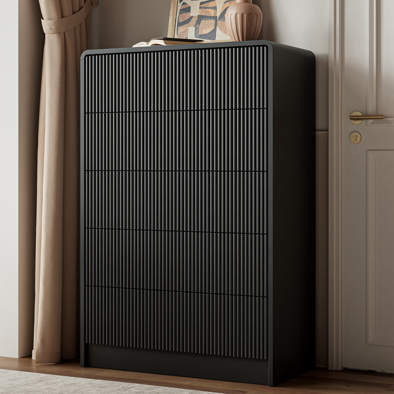 Commode à 5 tiroirs, H 47,4 po, Noir