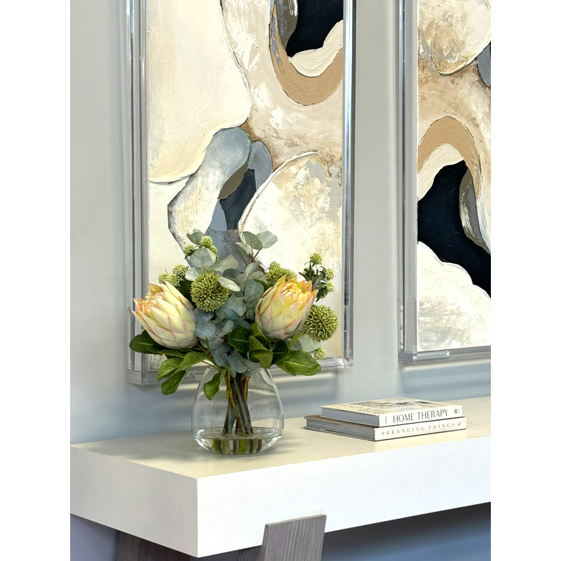 Faux Floral with Protea, Allium and Eucalyptus