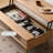 Solid wood height-adjustable coffee table