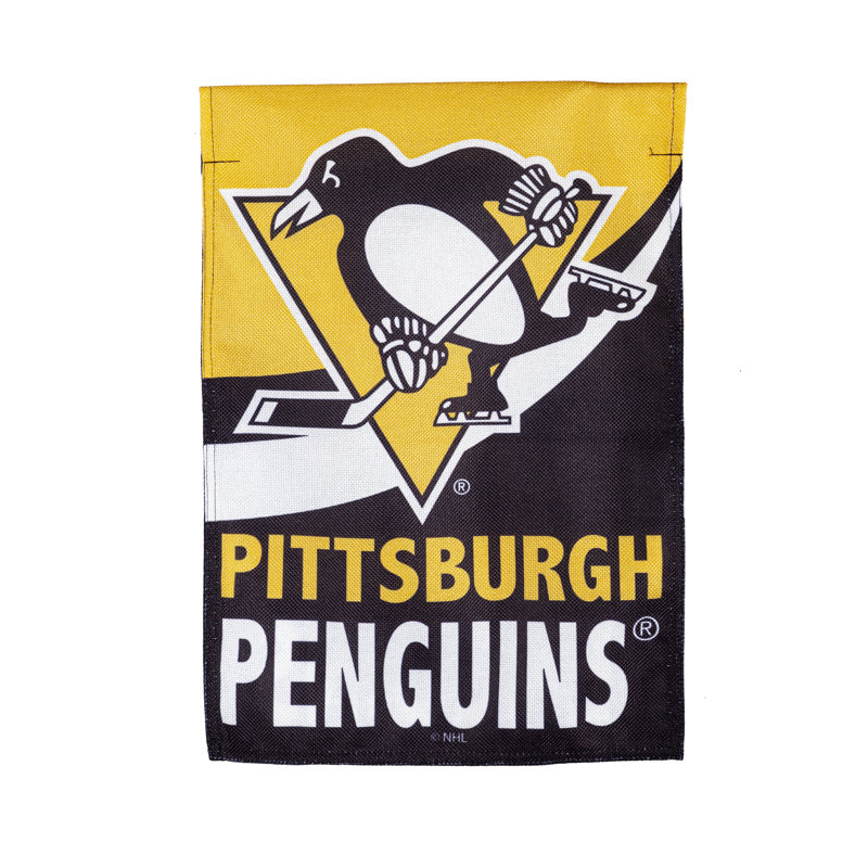 Drapeau de jardin à deux côtés en polyester 18 x 13 po Pittsburgh Penguins