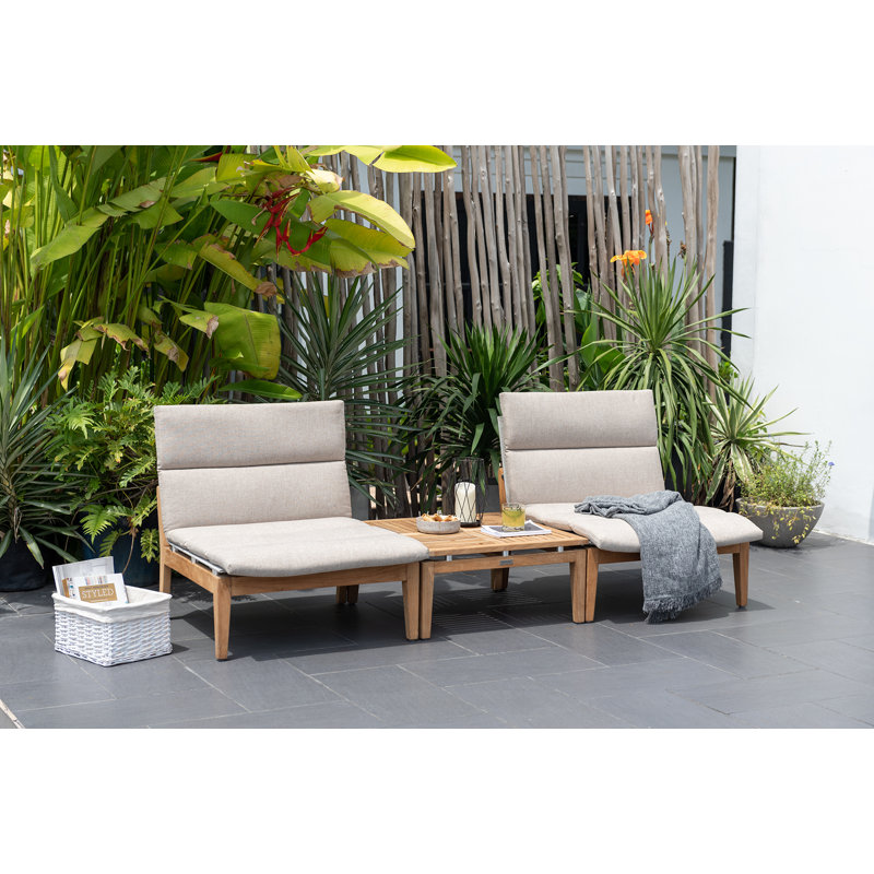 Lewars Teak Outdoor Armless Lounge Chair