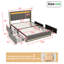 Upholstered Storage Bed with LED Headboard and Drawers-611722736-611722741
