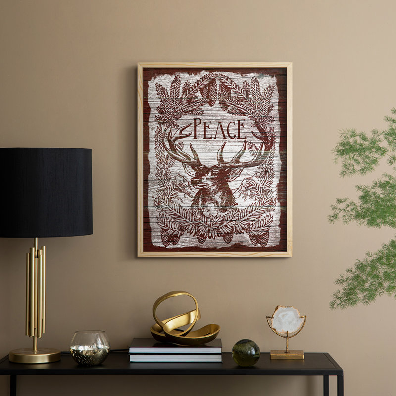 Red Wood Peace, reproduction encadrée - bois massif, H 11 po x l 9 po