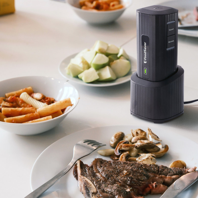 FoodSaver Cordless Mini Vacuum Sealer in Black with Starter Kit