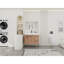 Meuble-lavabo sur pied 36 po avec lavabo en résine blanche et porte d'armoire à fermeture douce et 2 tiroirs ((KD-PACKING)