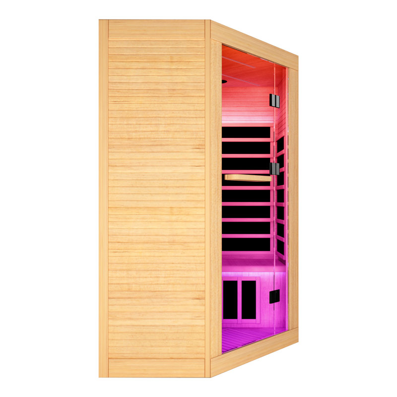 Ombre Canadian Hemlock 5-Sided 2-Person Home Sauna With Bluetooth Speakers & Chromatherapy Lighting