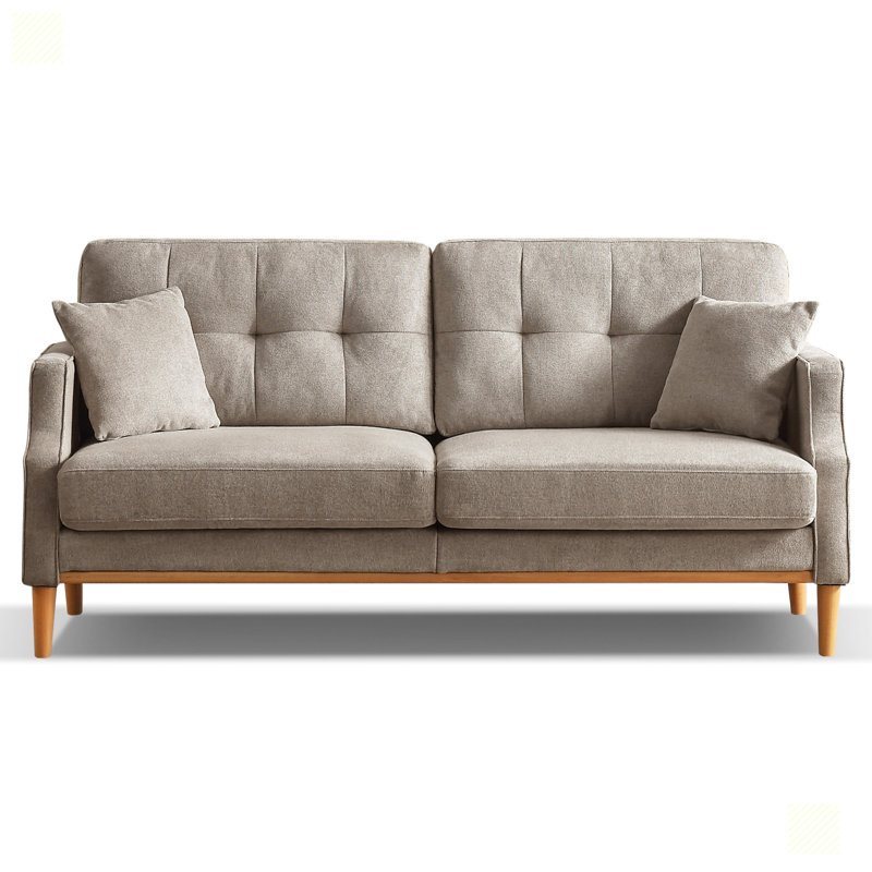 Canapé rembourré 70,17 po Iryss, Tissu gris pâle