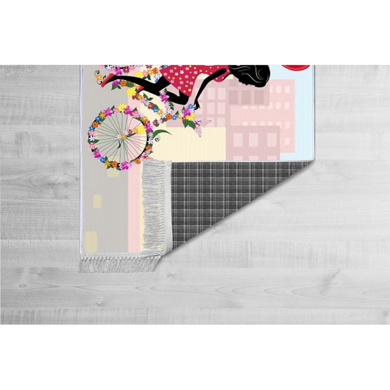 Nojus Cotton Pink/Yellow/Red Rug, Rectangle 180 x 280cm