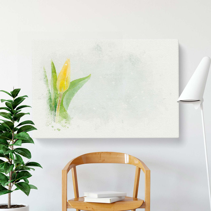 Yellow Tulip in Abstract - Wrapped Canvas, 35cm H x 50cm W x 3cm D