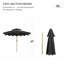 Parasol de patio 9 'avec inclinaison et manivelle - Auvent double couche pour l'extérieur pour terrasse de jardin Système de bouton-poussoir gris foncé Jardins, terrasses, piscines