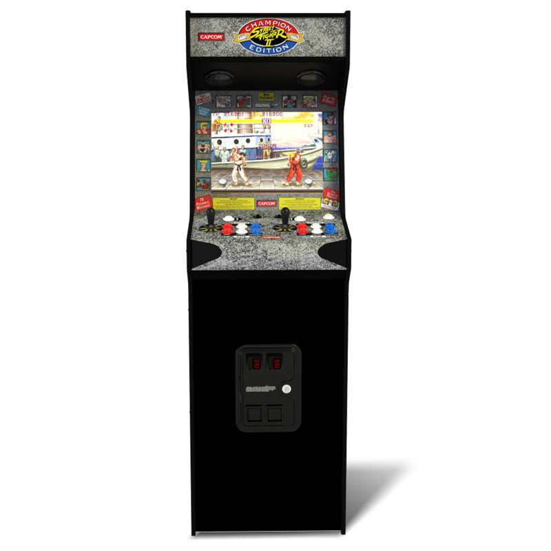 Street Fighter II Deluxe 5ft Black Arcade Cabinet with 17" Screen