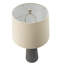 Lampe de table moderne en verre moucheté avec abat-jour tambour beige