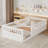Children's solid wood platform bed with safety rails-369018958-369018959
