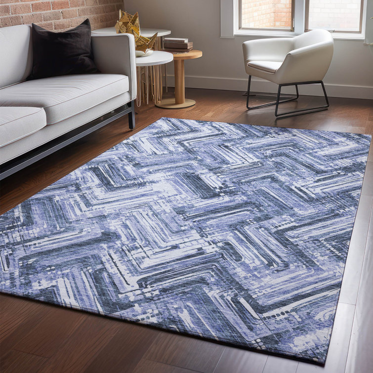 Premium Machine Washable Cerrito Blue Rug