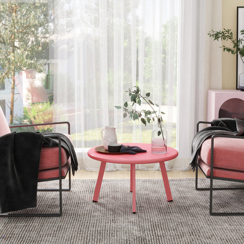 Table d'extérieur ronde 15,75 po Lakhdar, Rose
