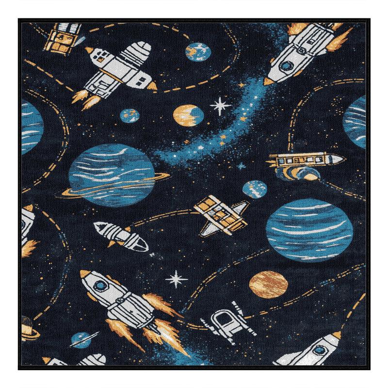 Tapis gris lavable à la machine, Carré 7 pi