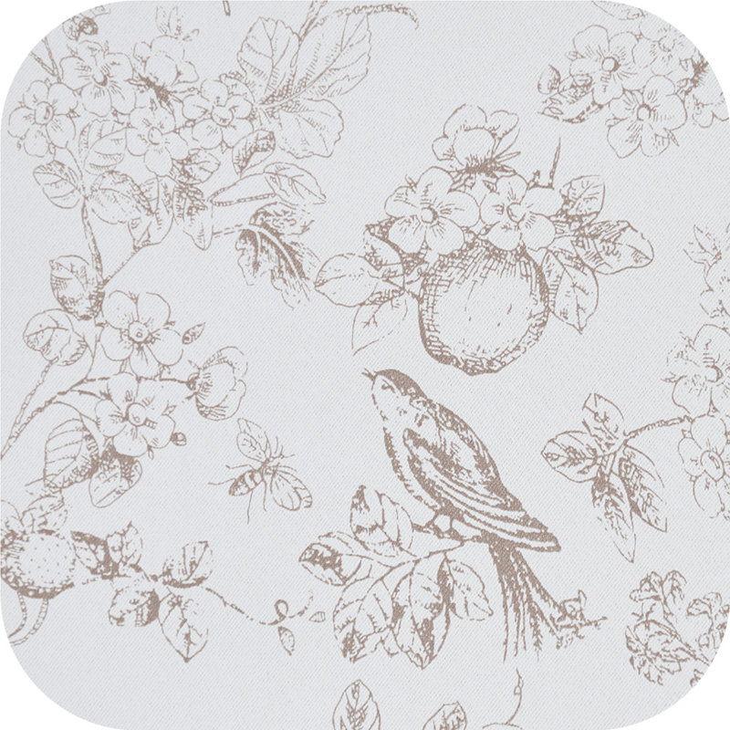 Blackout Floral Rod Pocket Curtains, Floral Taupe, 52" W x 96" L