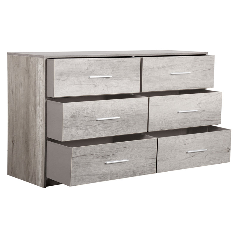 Commode 6 tiroirs en tissu, Gris