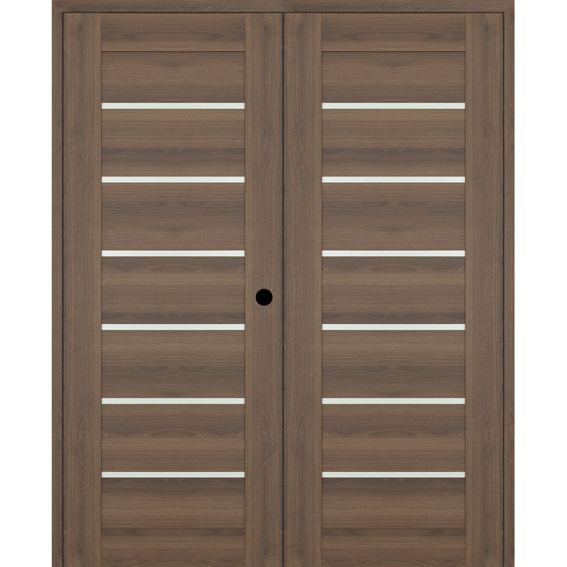 Porte standard préfinie en bois manufacturé Avon, 35,5 po x 79,37 po, Pacane, Gauche